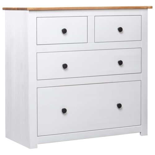 Sideboard White 80x40x83cm Pinewood Panama Range