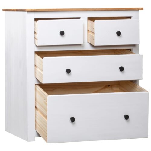 Sideboard White 80x40x83cm Pinewood Panama Range - Image 2
