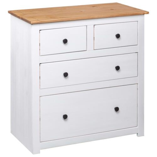 Sideboard White 80x40x83cm Pinewood Panama Range - Image 4