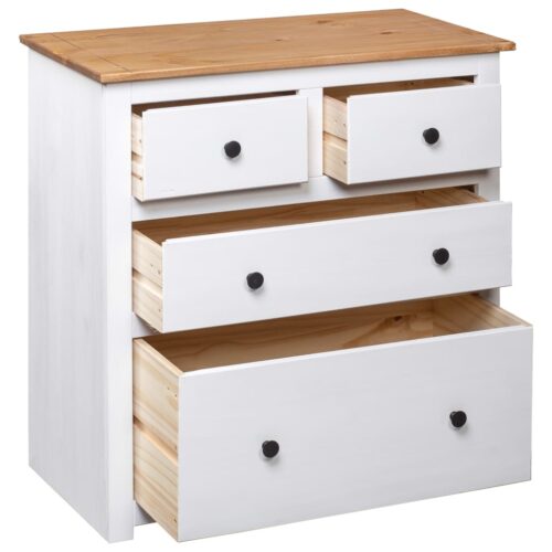 Sideboard White 80x40x83cm Pinewood Panama Range - Image 5