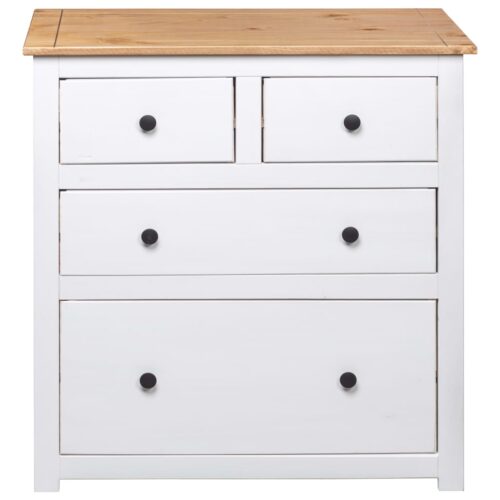 Sideboard White 80x40x83cm Pinewood Panama Range - Image 6
