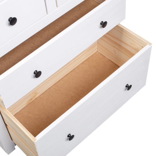Sideboard White 80x40x83cm Pinewood Panama Range - Image 8