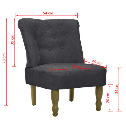 French Chair Grey Fabric - Image 7