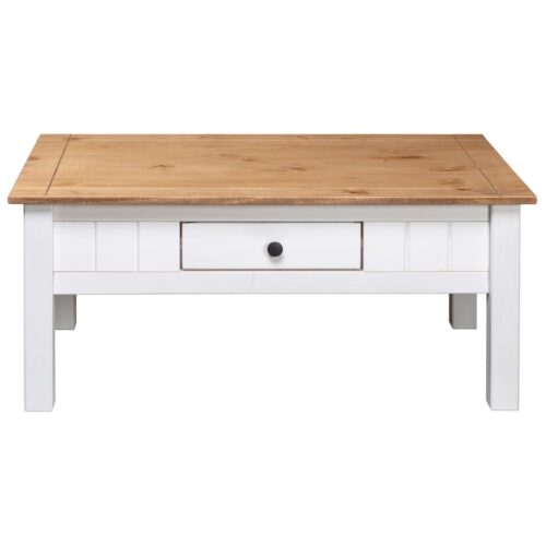 Coffee Table White 100x60x45cm Solid Pine Wood Panama Range - Image 5