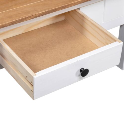 Coffee Table White 100x60x45cm Solid Pine Wood Panama Range - Image 8