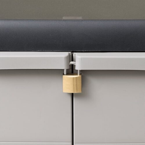 Garden Storage Cabinet with 2 Shelves Black Grey - Image 4