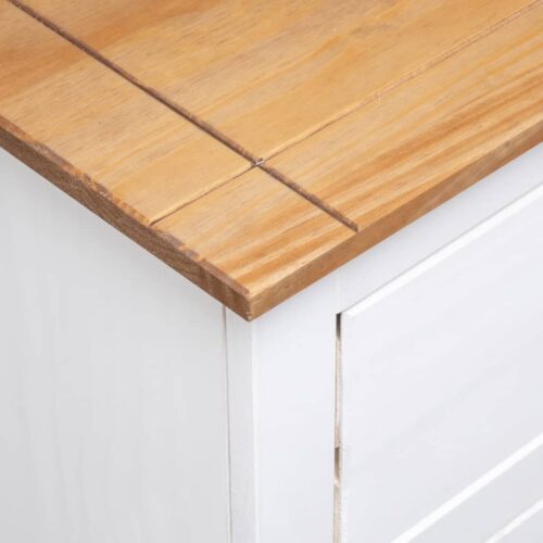Sideboard White 93x40x80cm Solid Pinewood Panama Range - Image 8