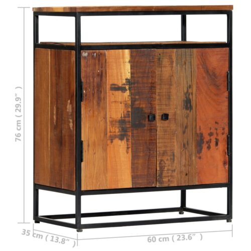 Side Cabinet 60x35x76cm Solid Reclaimed Wood Steel - Image 6