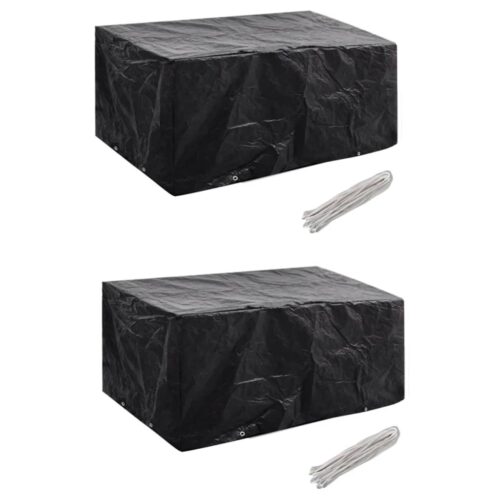 Garden Furniture Covers 2pcs 4 Person Poly Rattan Set 8 Eyelets 180x140cm