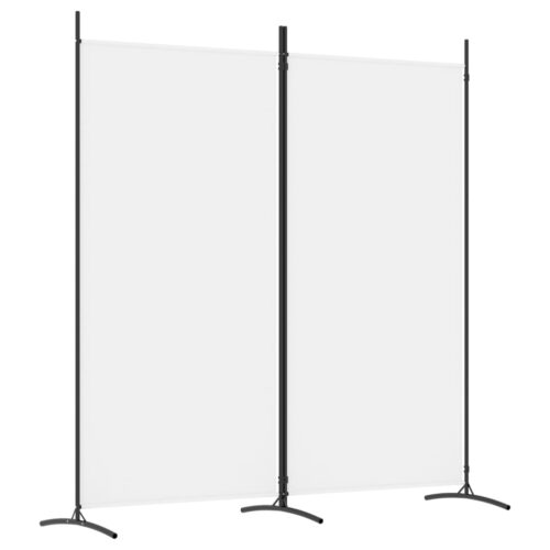 2-Panel Room Divider White 175x180cm Fabric - Image 2