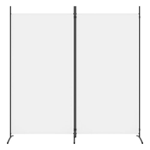 2-Panel Room Divider White 175x180cm Fabric - Image 3