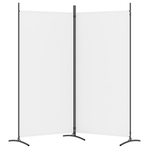 2-Panel Room Divider White 175x180cm Fabric - Image 5