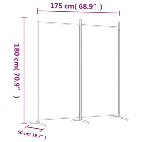 2-Panel Room Divider White 175x180cm Fabric - Image 8