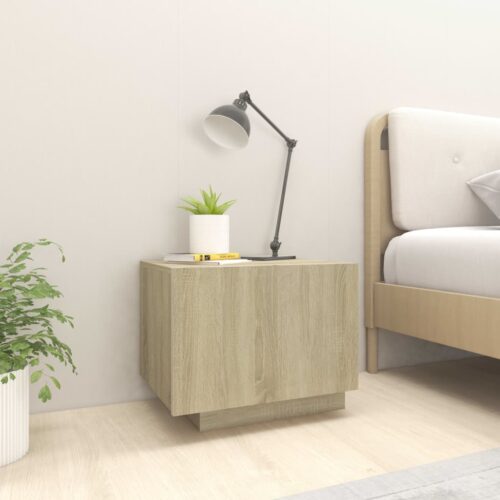 Wooden Bedside Table Drawers Storage Side Cabinet Bedroom Nightstand Sonoma Oak - Image 3