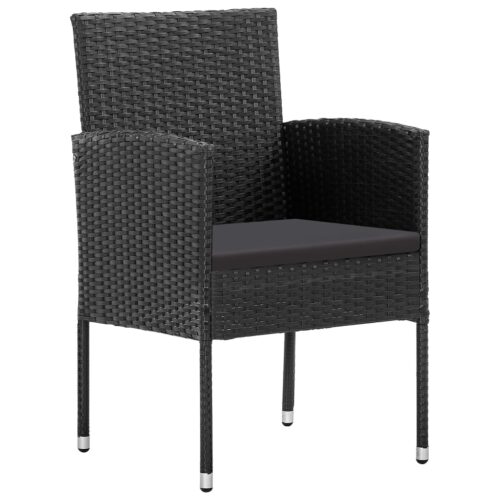5-Piece Garden Dining Set Black - Image 3