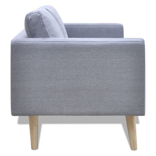 Sofa 2-Seater Fabric Light Grey - Image 2