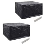 Garden Furniture Covers 2pcs 6 Person Poly Rattan Set 8 Eyelets 172x113cm