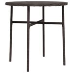 Tea Table Brown 45cm Poly Rattan