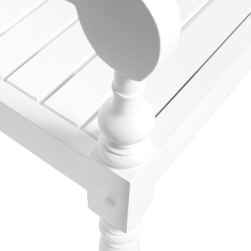 Batavia Bench 123cm Solid Mahogany Wood White - Image 4