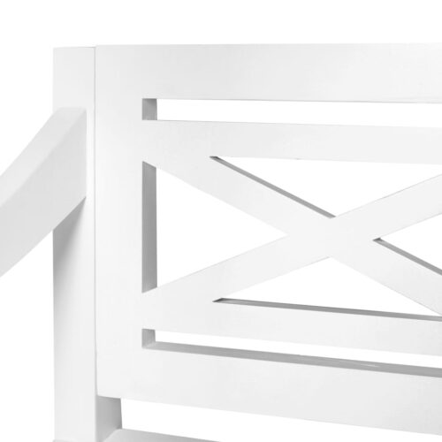 Batavia Bench 123cm Solid Mahogany Wood White - Image 5