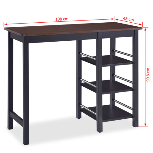 Bar Set 3 Pieces MDF Black - Image 8