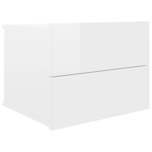 Bedside Cabinets 2pcs High Gloss White 40x30x30cm Engineered Wood - Image 3