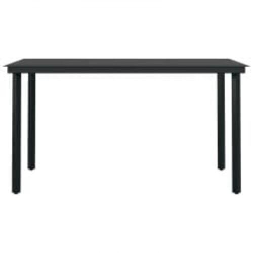 5-Piece Outdoor Dining Set with Cushions Grey Black - Image 5