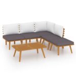 6-Piece Garden Lounge Set with Cushions Wood Timber Outdoor Patio Furniture Acacia