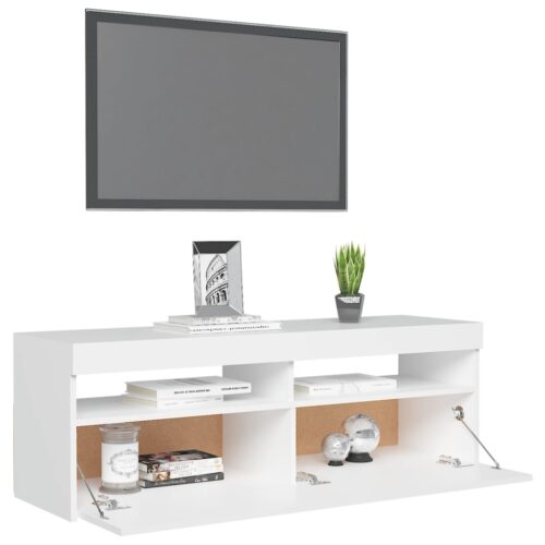 TV Cabinet with LED Lights White 120x35x40cm - Image 6