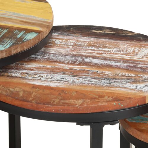 Side Tables 3pcs Solid Reclaimed Wood - Image 6