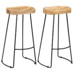 Gavin Bar Stools 2pcs Solid Mango Wood