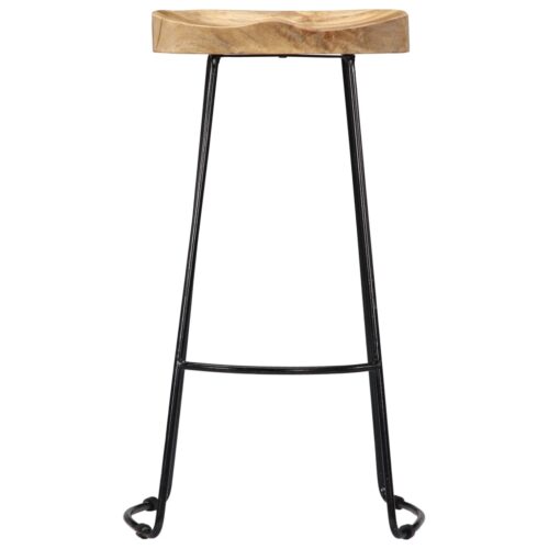 Gavin Bar Stools 2pcs Solid Mango Wood - Image 3