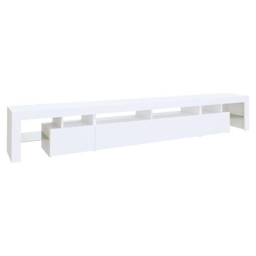 RGB LED Lights TV Cabinet Wooden Entertainment Unit Table Stand Storage Shelf - Image 7