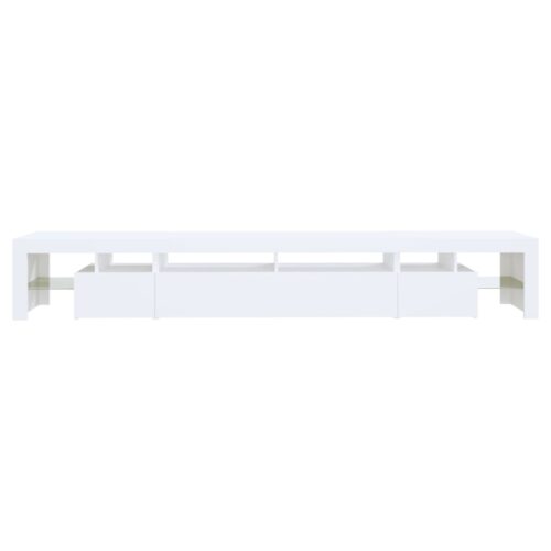 RGB LED Lights TV Cabinet Wooden Entertainment Unit Table Stand Storage Shelf - Image 9