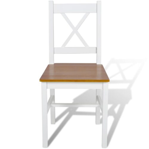 Dining Chairs 6pcs White Pinewood - Image 2