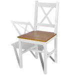 Dining Chairs 6pcs White Pinewood