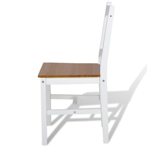 Dining Chairs 6pcs White Pinewood - Image 4