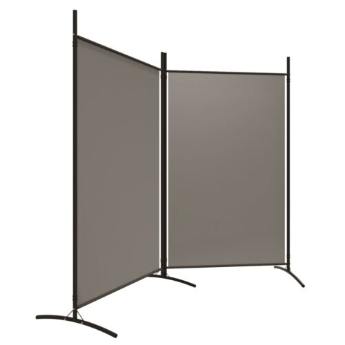 2-Panel Room Divider Anthracite 175x180cm Fabric - Image 4