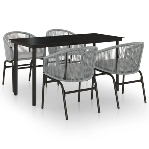 5-Piece Garden Dining Set Grey