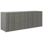 Garden Storage Cabinet Grey 198x55.5x80cm Poly Rattan