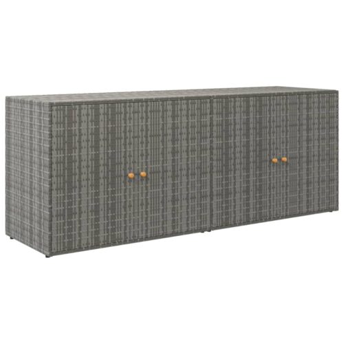Garden Storage Cabinet Grey 198x55.5x80cm Poly Rattan
