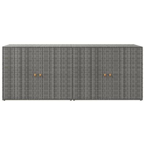 Garden Storage Cabinet Grey 198x55.5x80cm Poly Rattan - Image 4
