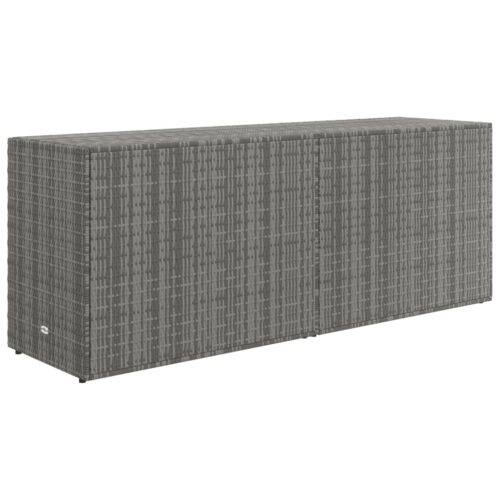Garden Storage Cabinet Grey 198x55.5x80cm Poly Rattan - Image 6