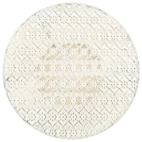Bistro Table Vintage Style Round Metal 40x70cm White - Image 2