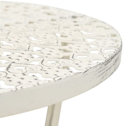 Bistro Table Vintage Style Round Metal 40x70cm White - Image 3