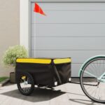 Bike Trailer Black Yellow 45 kg Iron