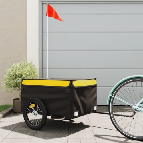 Bike Trailer Black Yellow 45 kg Iron
