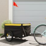 Bike Trailer Black Yellow 45 kg Iron