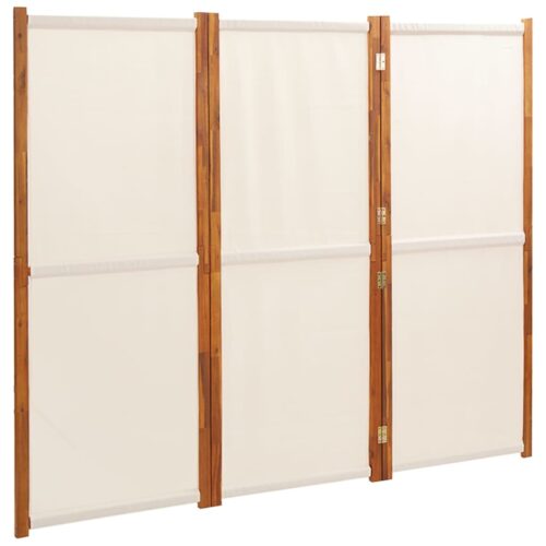 3-Panel Room Divider Cream White 210x180cm - Image 2
