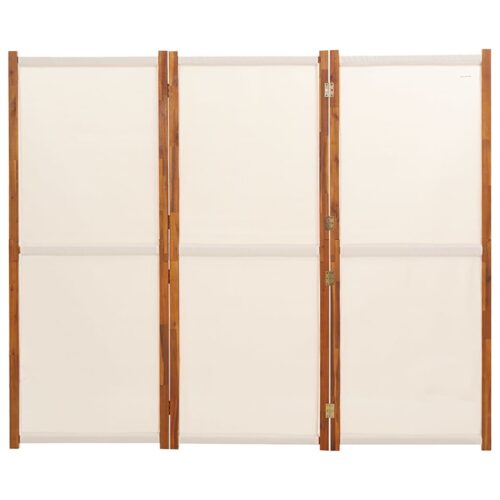 3-Panel Room Divider Cream White 210x180cm - Image 4